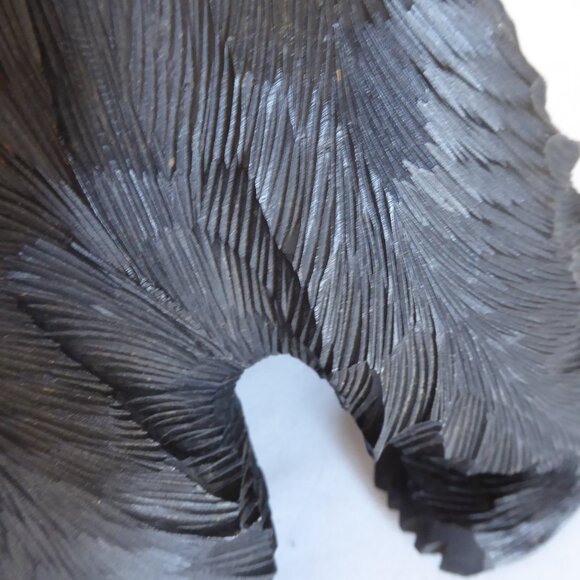 VINTAGE LARGE HOKKAIDO JAPAN JAPANESE AINU HAND CARVED WOOD BEAR WITH SALMON - Picture 13 of 14